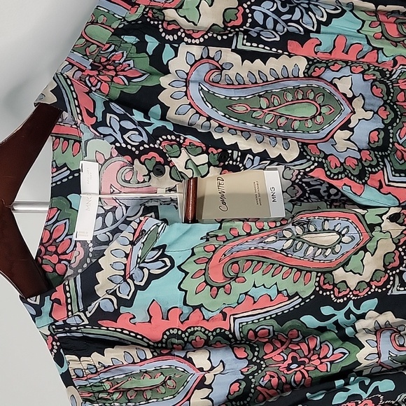 Mango paisley print long sleeve mini dress Sz 6 NWT - Picture 4 of 8